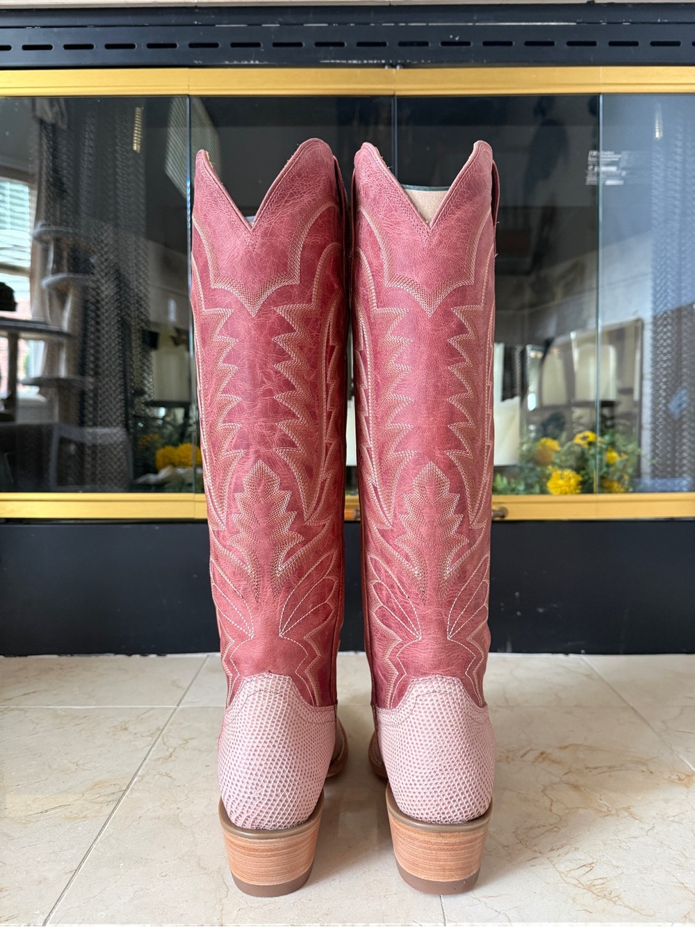 Tecovas The Abby Pink Frost Lizard Woman’s Boot Size 7 - Picture 6 of 11